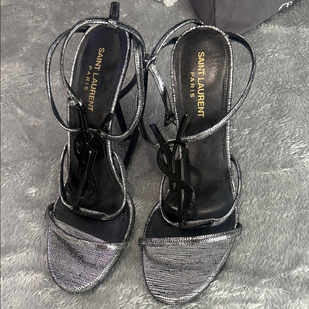 Saint Laurent Metallic Silver Heels